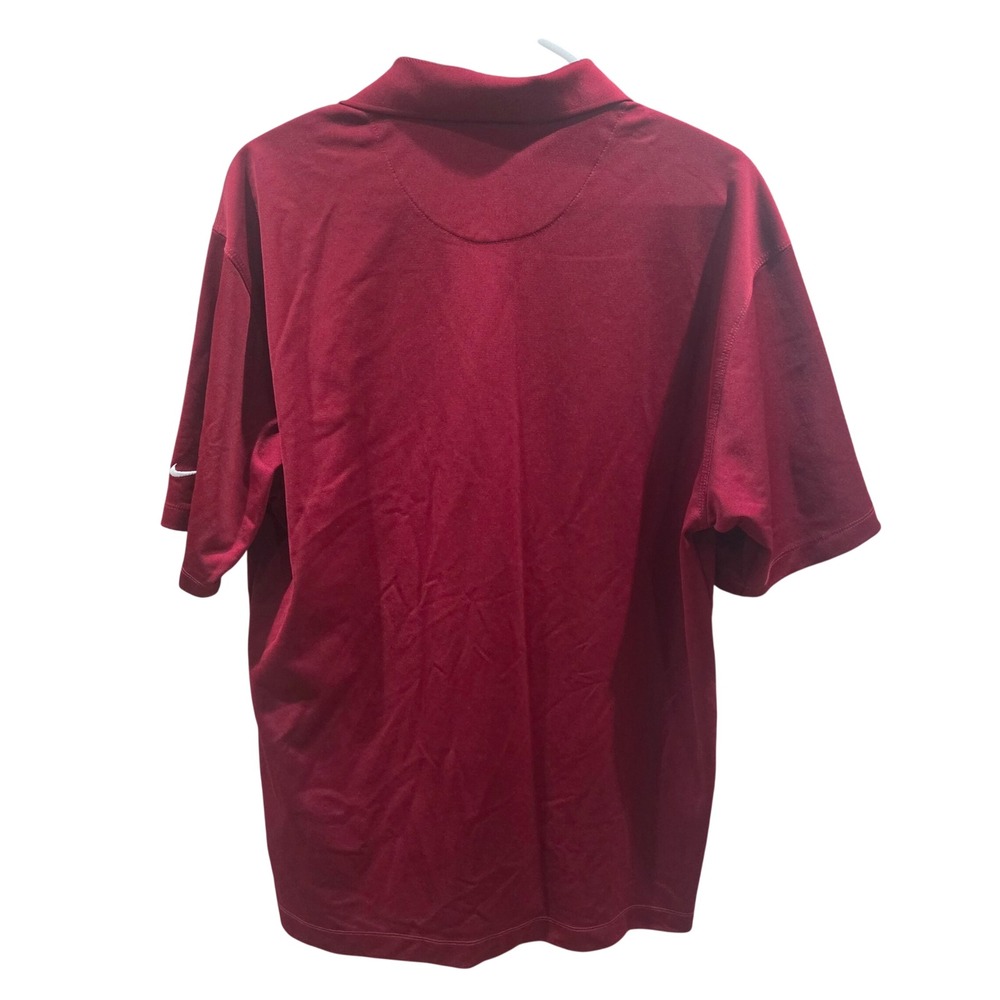 Nike Golf Mens Dri-FIT UV Polo Shirt Burgundy Red Large Short Sleeve Pique - Picture 8 of 8